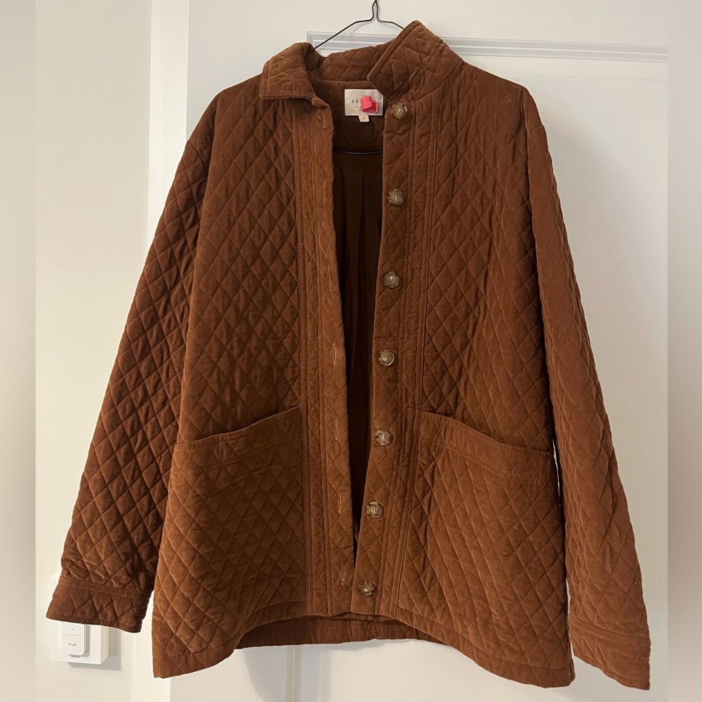 EUC Sezane Camel Velvet Will Jacket Medium